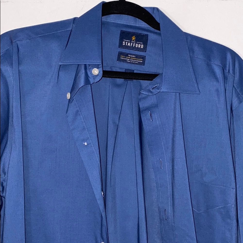 Stafford 16x36-37 Dark Blue Dress Shirt